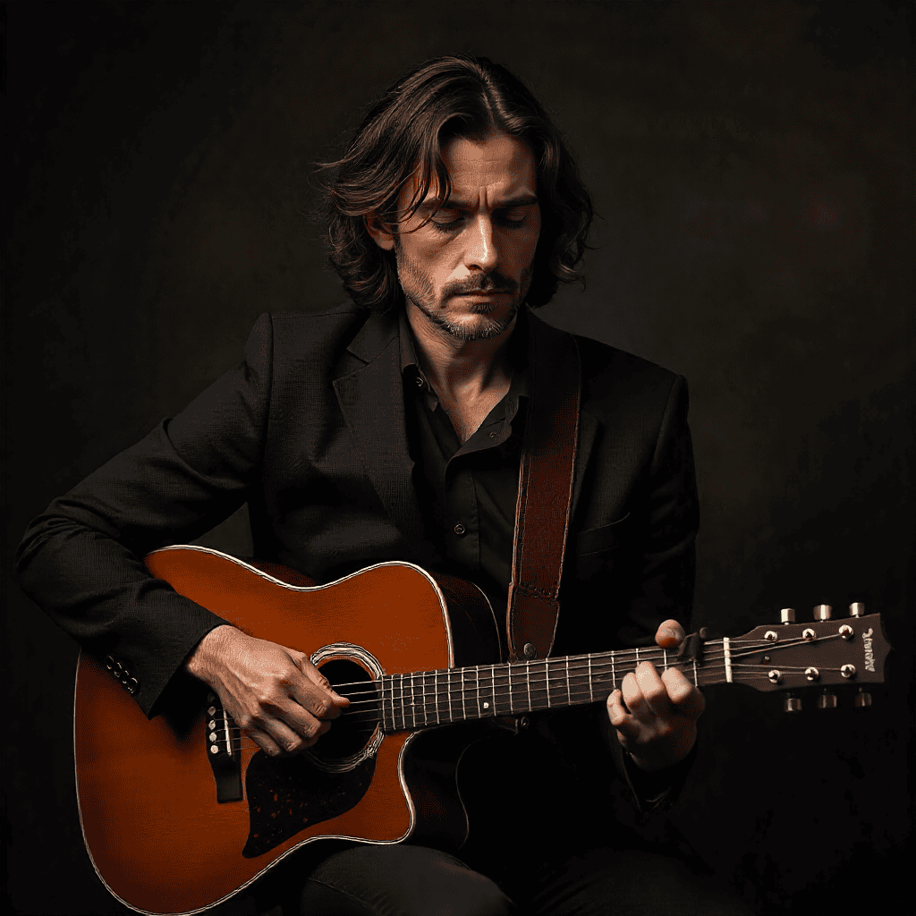 Neon portrait with cyan lighting